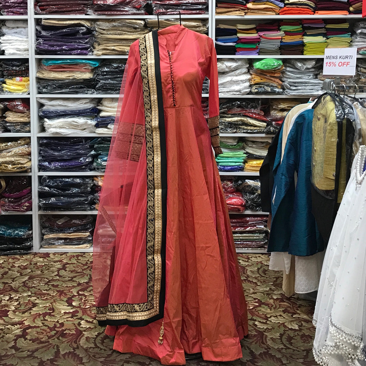 Anarkali Churidar Dupatta Size 38