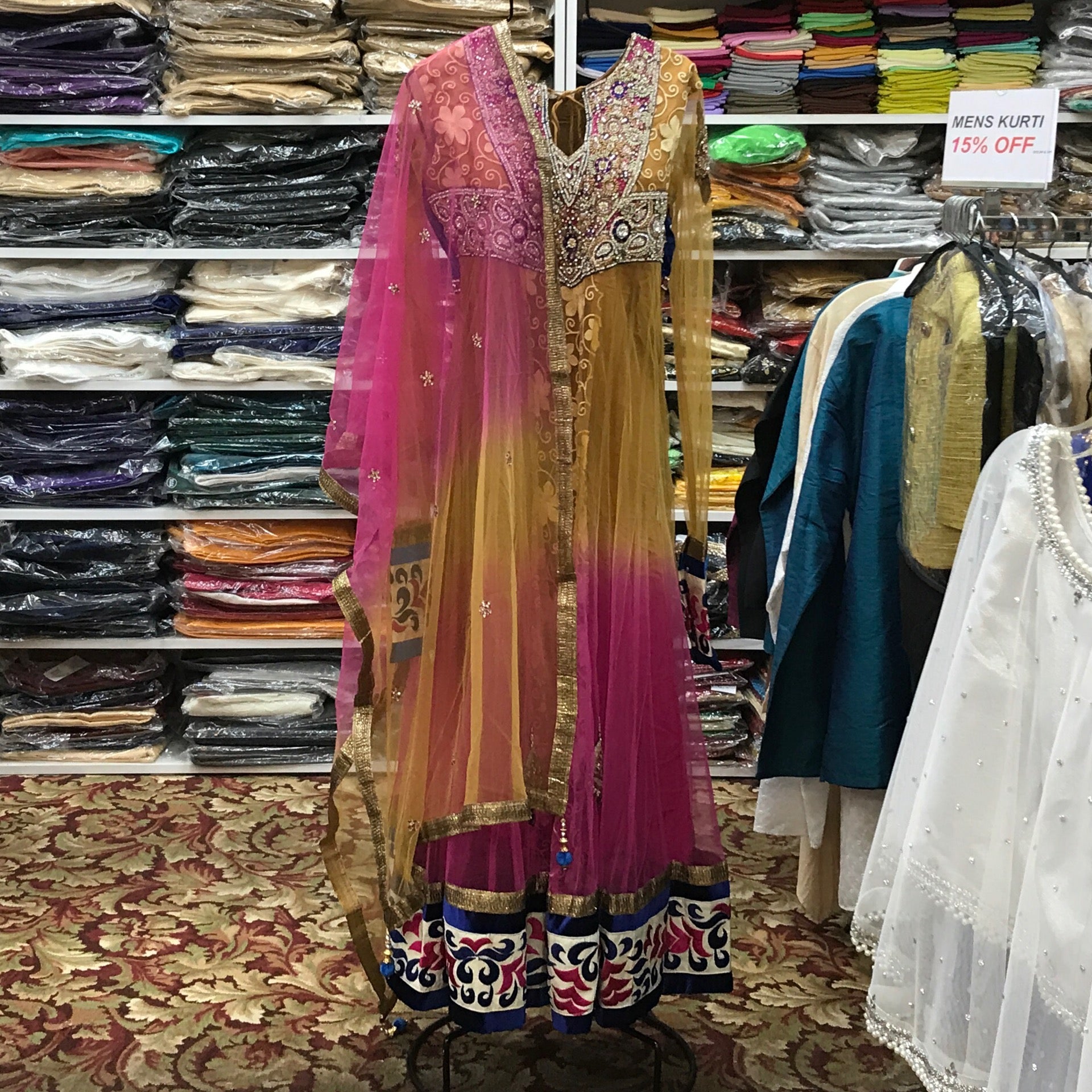 Anarkali Churidar Dupatta Size 40