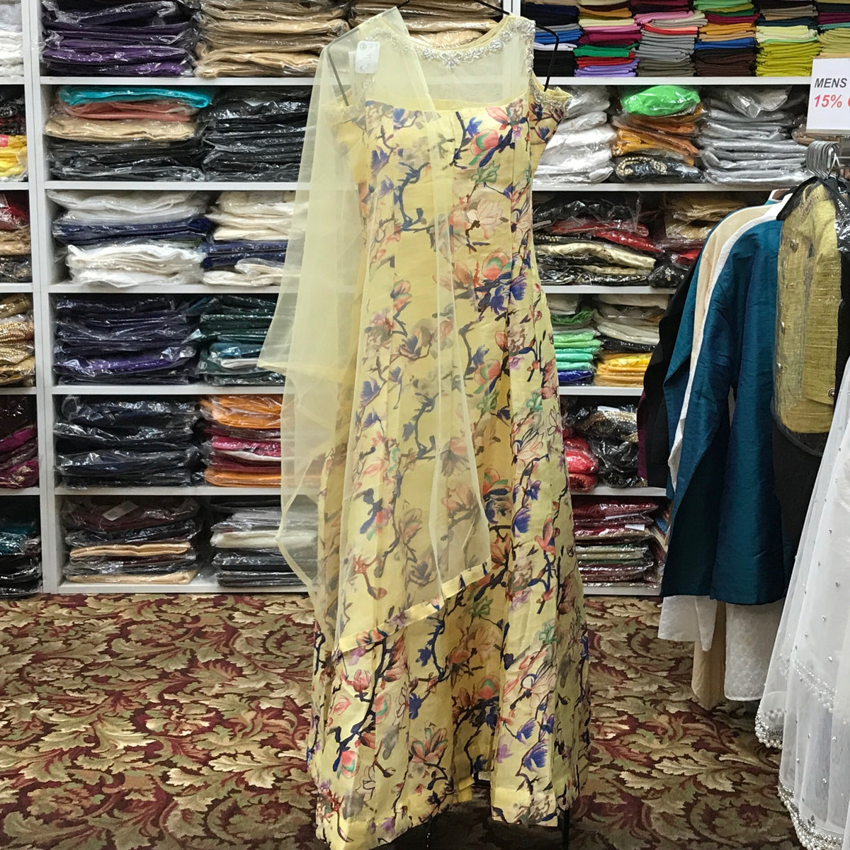Anarkali Churidar Dupatta Size 40
