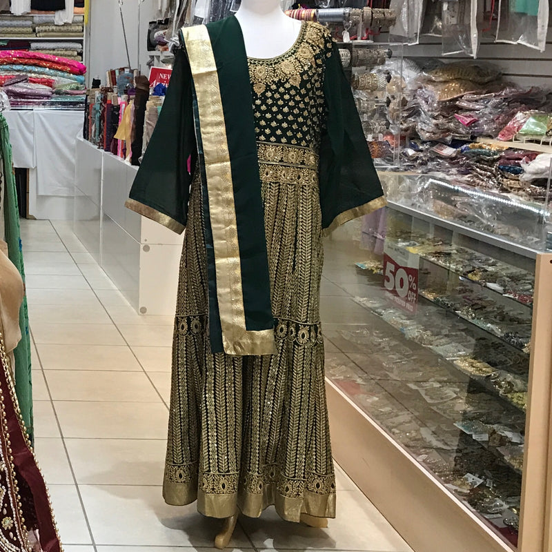 ANARKALI/GOWN SIZE 60 BOTTLE GREEN