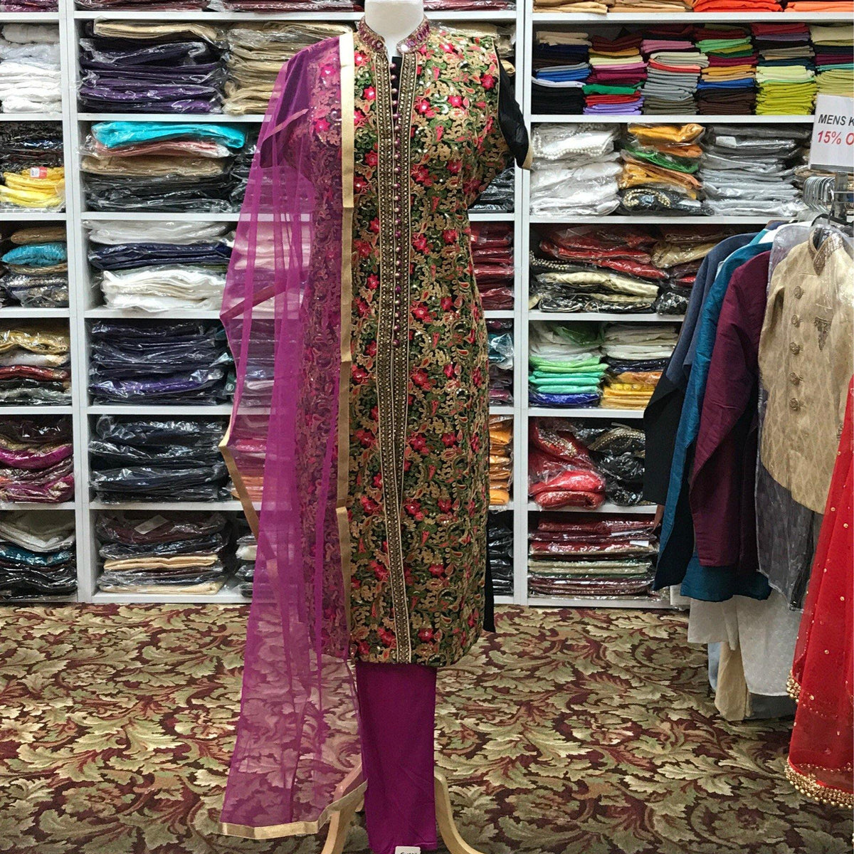 Kurta Churidar Dupatta Size 48 - Mirage Sari Center