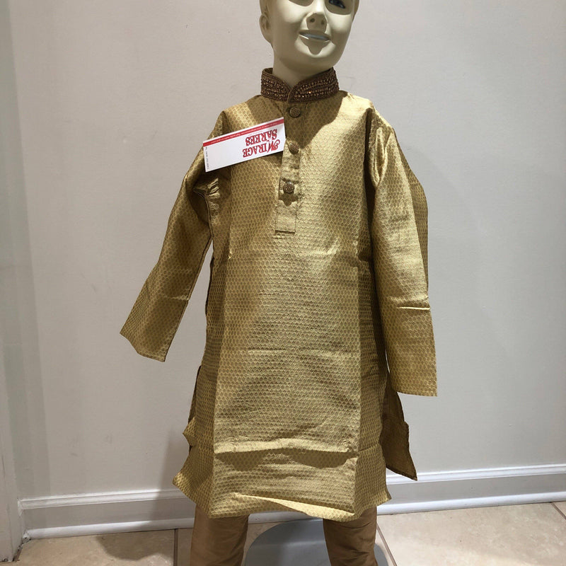 Children’s boy golden Kurta Pajama - Mirage Sarees