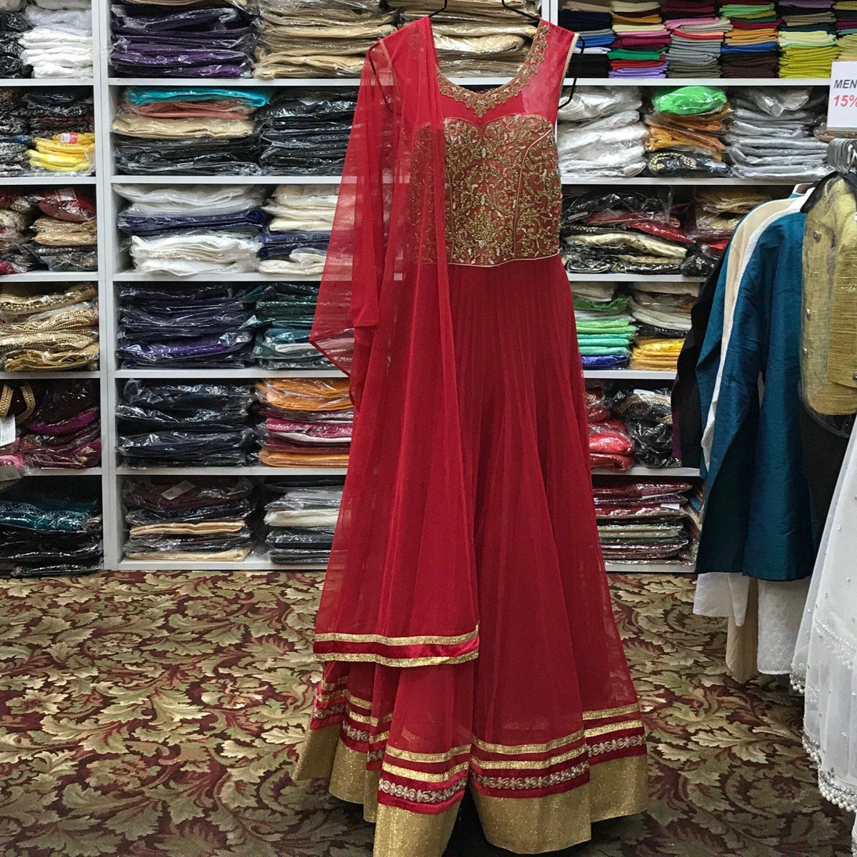 Anarkali Churidar Dupatta Size 40 - Mirage Sari Center