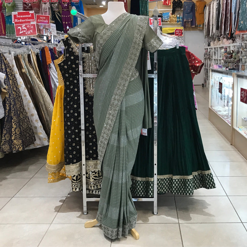 EMBROIDERY SAREE/READY BLOUSE