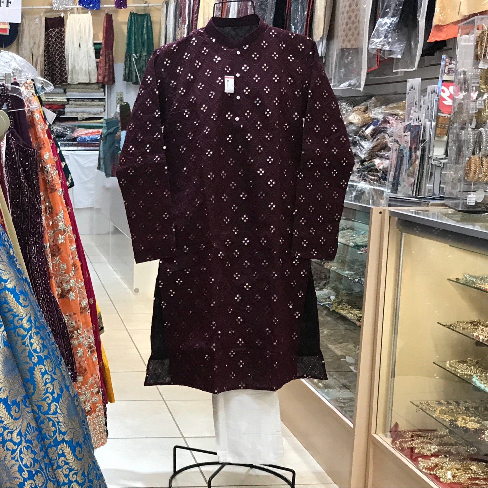 KURTA TROUSER, MEN’S, SIZE 48, COLOR DARK MAROON