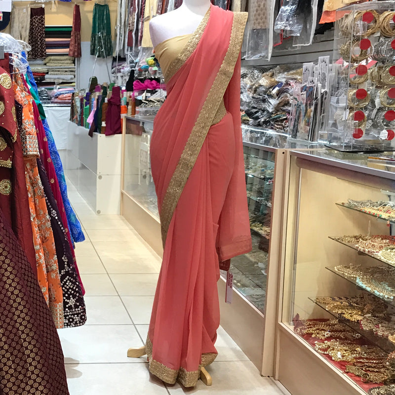 EMB SAREE WITH BLOUSE PCS