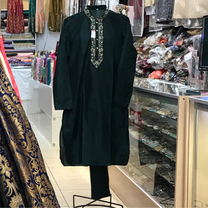KURTA TROUSER, SIZE 38, DARK GREEN