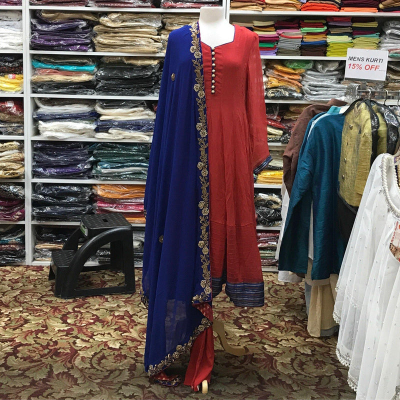 Anarkali Churidar Dupatta Size 44 - Mirage Sari Center