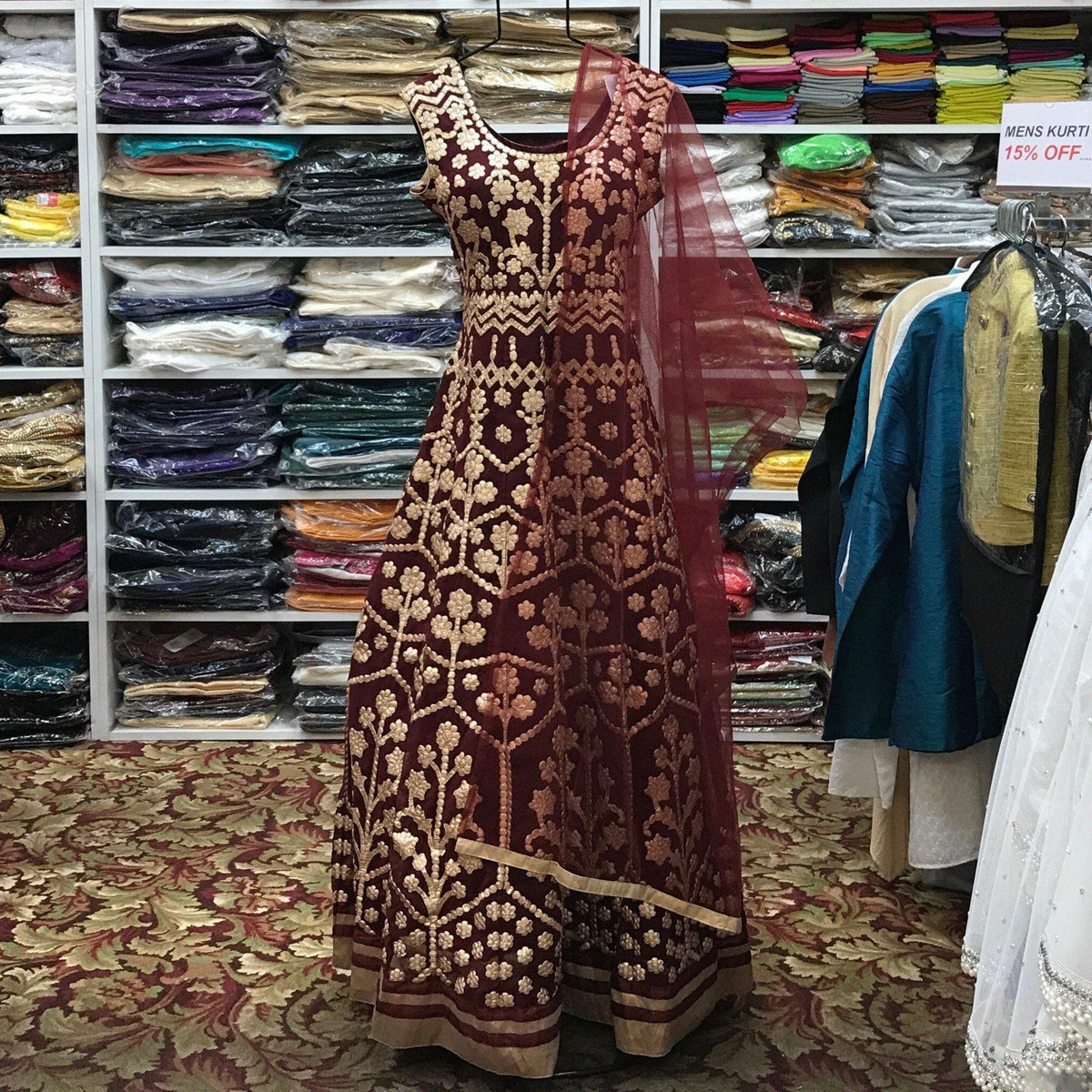 Anarkali Churidar Dupatta/gown Size 40 - Mirage Sari Center