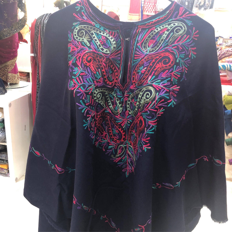 Kashmiri pancho shawl - Mirage Sarees