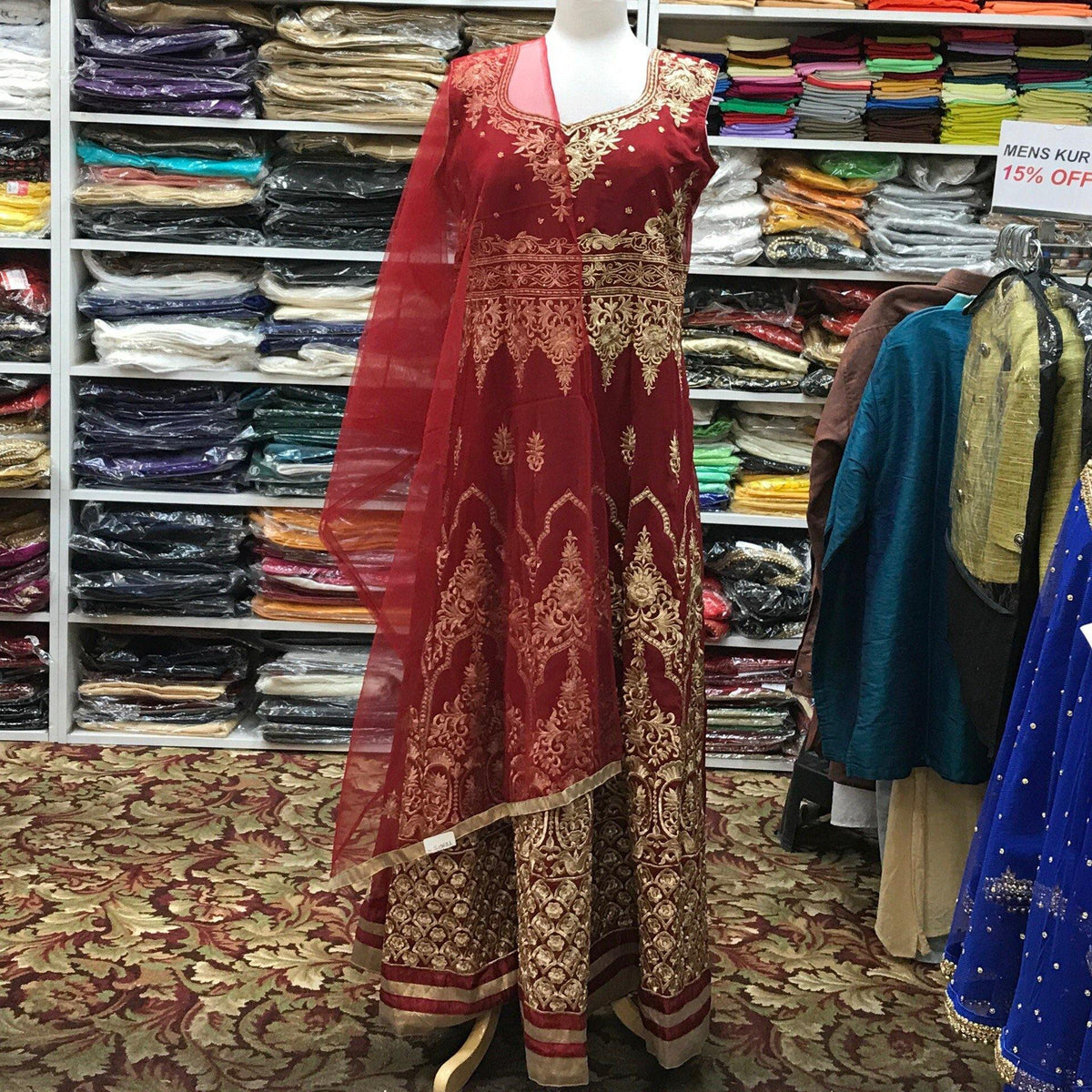 Anarkali Churidar Dupatta Size 46 - Mirage Sari Center