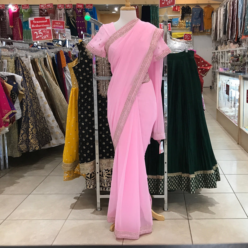 EMBROIDERY SAREE/READY BLOUSE