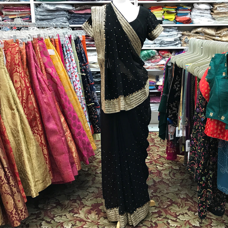 EMBROIDERY SAREE/READY BLOUSE