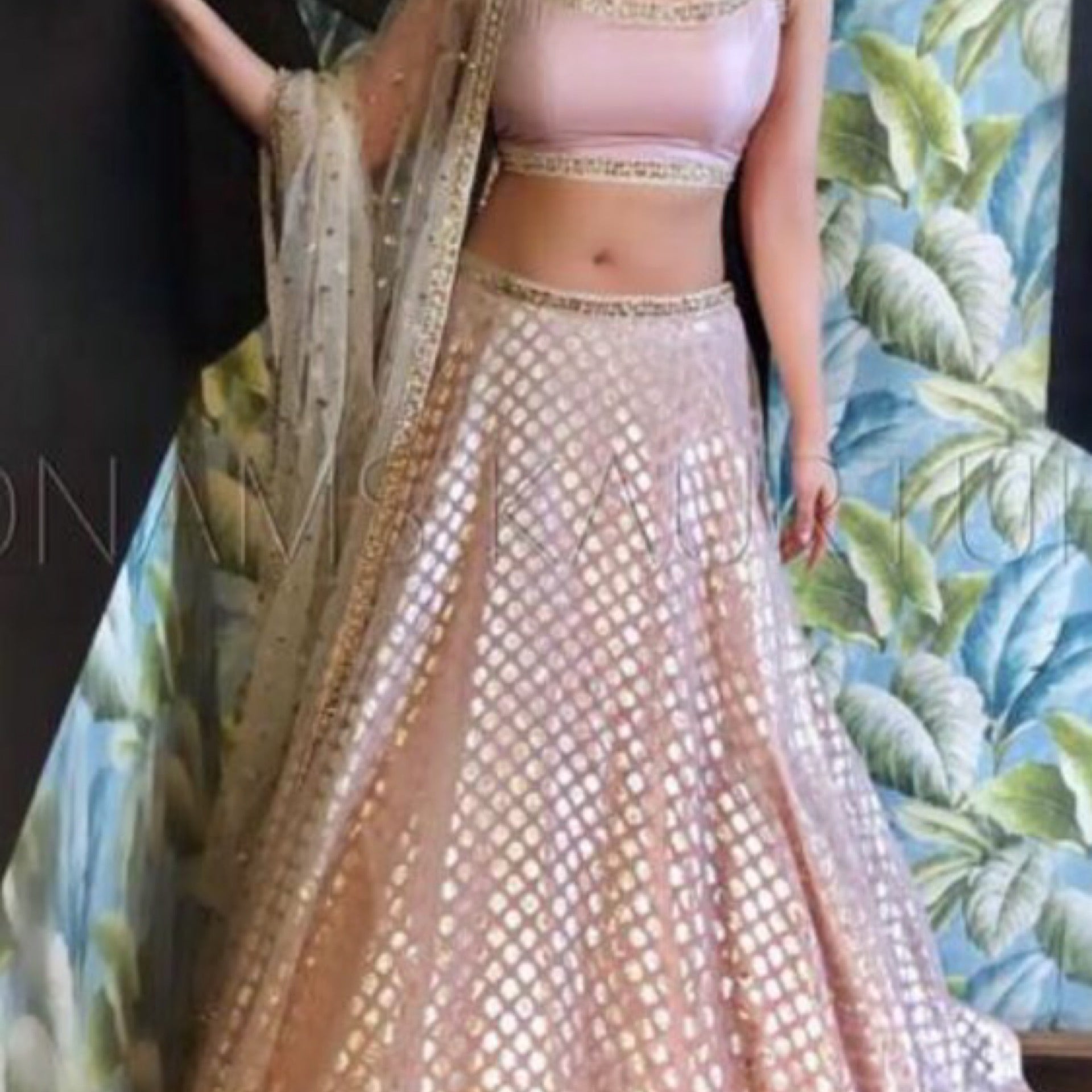 LEHENGA CHOLI JACKET, SIZE 40, COLOR- BABY PINK