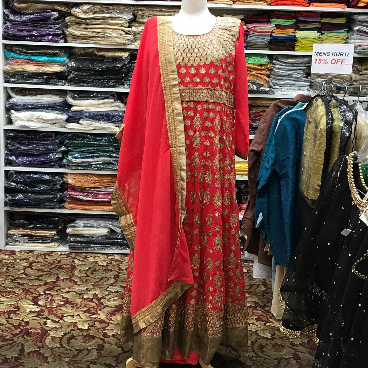 Anarkali Churidar Dupatta Size 48 - Mirage Sari Center