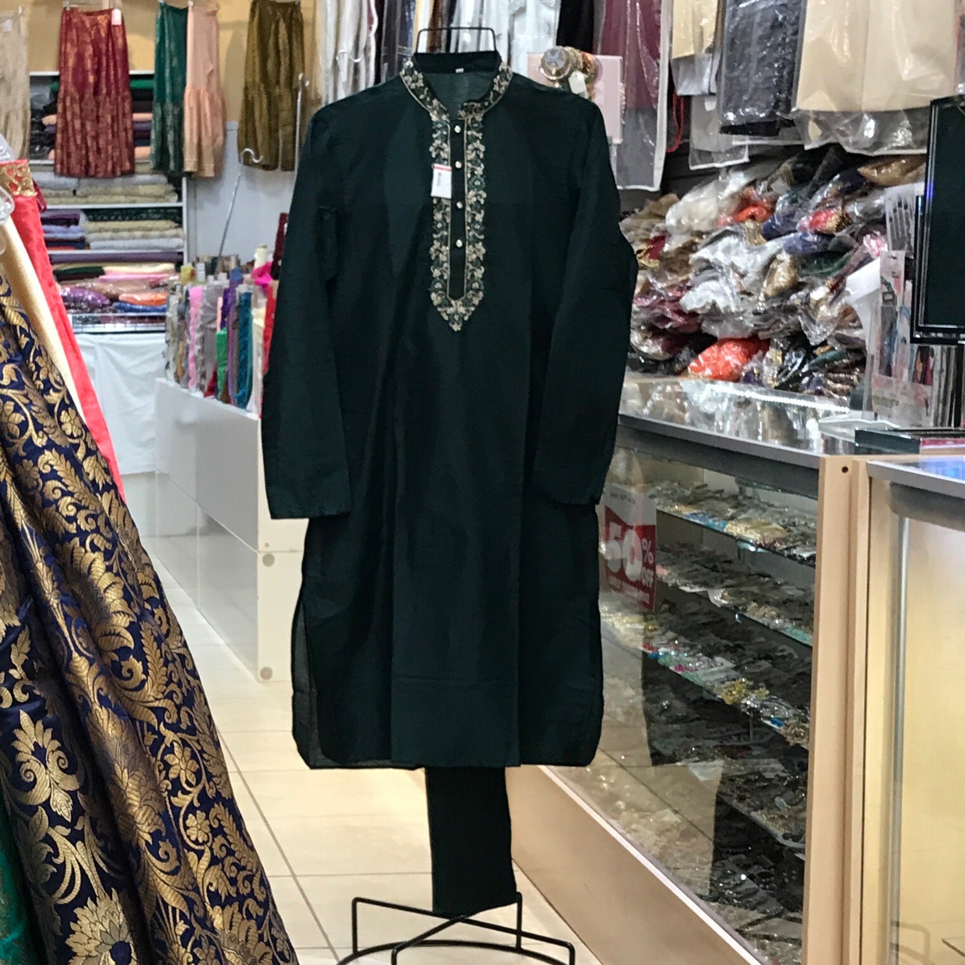 KURTA TROUSER, SIZE 46, DARK GREEN