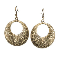 Ethnic geometric golden silver color indian earrings jewelry vintage dangle statement earrings
