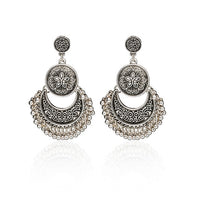 Ethnic geometric golden silver color indian earrings jewelry vintage dangle statement earrings