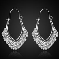 Ethnic geometric golden silver color indian earrings jewelry vintage dangle statement earrings