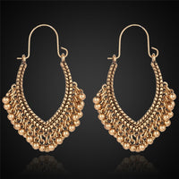 Ethnic geometric golden silver color indian earrings jewelry vintage dangle statement earrings