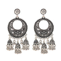 New Ethnic Vintage Women's Geometric Turkish Jhumka Earrings Indian Jewelry Gold Bell Tassel Dangling Earrings Turkey Jewelry