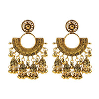 New Ethnic Vintage Women's Geometric Turkish Jhumka Earrings Indian Jewelry Gold Bell Tassel Dangling Earrings Turkey Jewelry