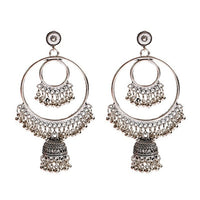 Retro Indian Jewelry Jhumka Jhumki Drop Earrings Gypsy Gold Silver Color Tassel Earrings For Women Fashion Jewelry