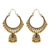 Retro Indian Jewelry Jhumka Jhumki Drop Earrings Gypsy Gold Silver Color Tassel Earrings For Women Fashion Jewelry