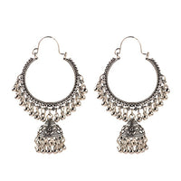 Retro Indian Jewelry Jhumka Jhumki Drop Earrings Gypsy Gold Silver Color Tassel Earrings For Women Fashion Jewelry