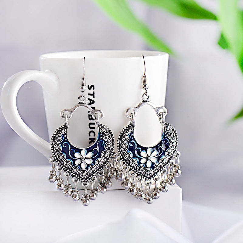 Boho Gypsy Tassel Indian Drop Earrings Jhumka Earrings