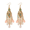 Classic Trendy Blue Crystal Long Tassel Dangle Earring