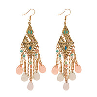 Classic Trendy Blue Crystal Long Tassel Dangle Earring