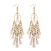 Classic Trendy Blue Crystal Long Tassel Dangle Earring