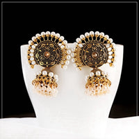 Ethnic Retro Gold Carved Indian Jhumka Earrings For Women