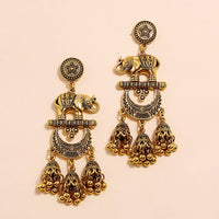 Vintage Big Elephant Drop Earrings For Women Ethnic Bells Tassel Earrings Pendients Boho Statement Indian Thailand Jewelry