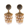 Ethnic Retro Gold Carved Indian Jhumka Earrings For Women