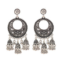 Retro Bollywood Oxidized Gypsy Earrings Jewelry Women Ethnic Gold Afghan Birdcage