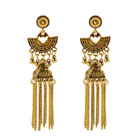 Antique Ethnic Indian Jhumka Women Retro Bell Long Tassel Earrings