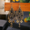 Bohemian Ethnic Earrings 2021 Women Vintage Alloy Hollow Out Carved Flower Rhinestones