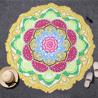 Indian Elephant Type Round Mat Scarve Fashion Mandala Tapestry Beach Mat Picnic Throw Rug Blanket Bohemia Grassplot Mat