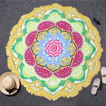 Indian Elephant Type Round Mat Scarve Fashion Mandala Tapestry Beach Mat Picnic Throw Rug Blanket Bohemia Grassplot Mat