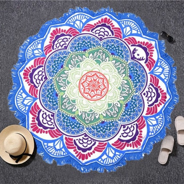 Indian Elephant Type Round Mat Scarve Fashion Mandala Tapestry Beach Mat Picnic Throw Rug Blanket Bohemia Grassplot Mat