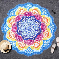 Indian Elephant Type Round Mat Scarve Fashion Mandala Tapestry Beach Mat Picnic Throw Rug Blanket Bohemia Grassplot Mat